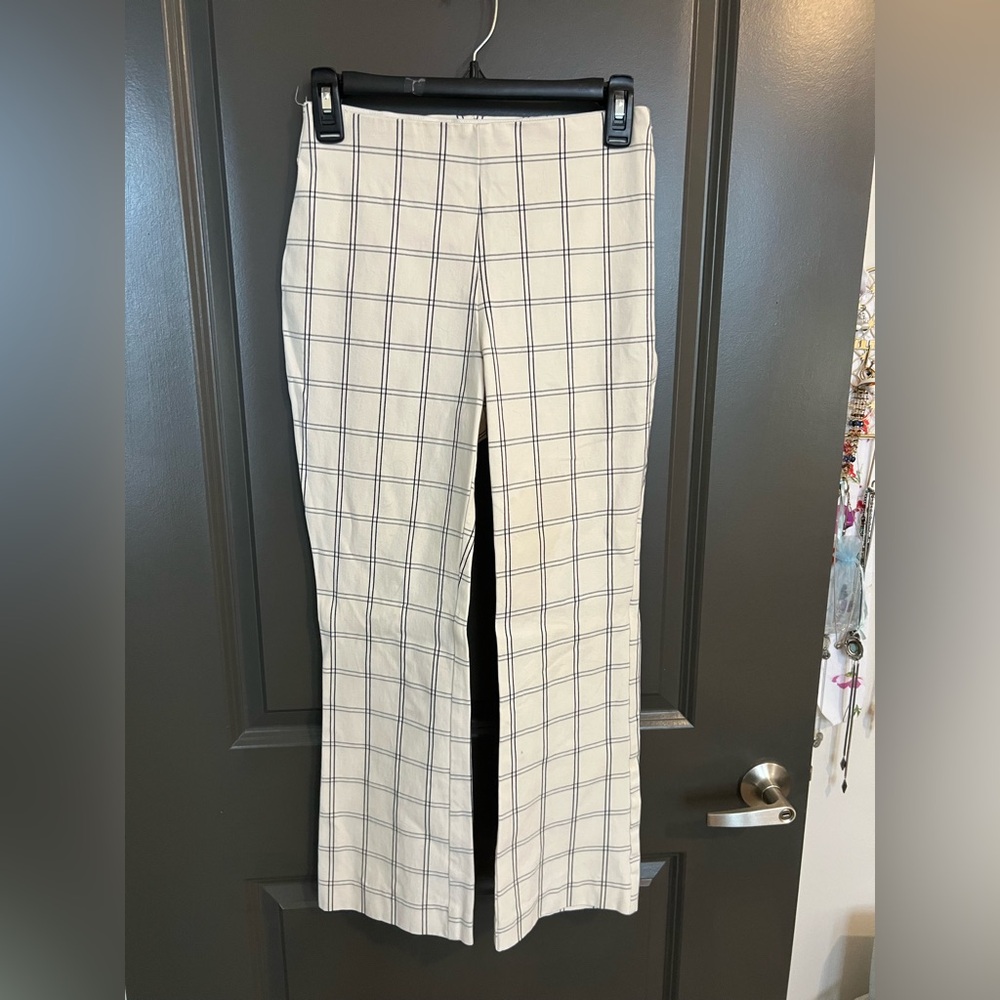 Target Plaid Cream and Black Pants